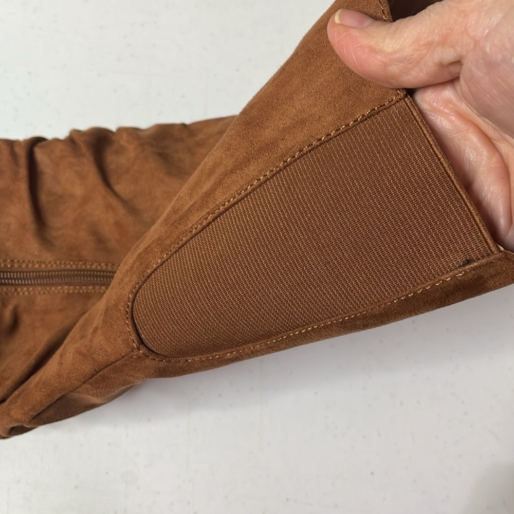 🎉 8 w/WIDE CALF tall faux leather tobacco colored - Picture 13 of 14